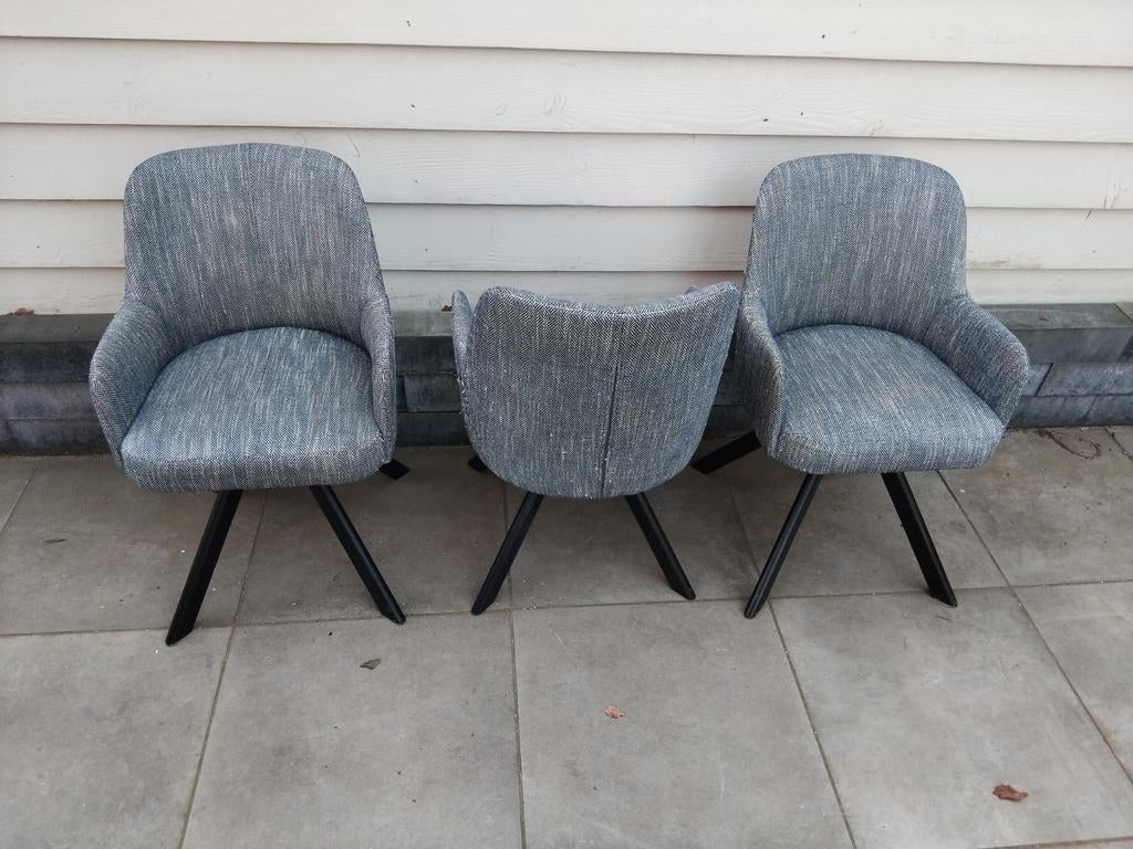 3x fauteuil eetkamerstoel gratis op te halen stoelen kat, Ophalen of Verzenden, Gebruikt, Drie