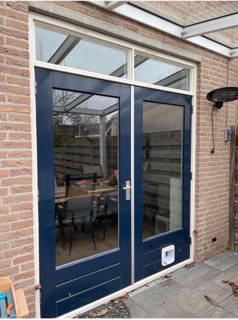 Hardhouten kozijn hardhouten tuindeuren dubbel glas, Doe-het-zelf en Verbouw, Kozijnen en Schuifpuien, Ophalen of Verzenden, Zo goed als nieuw