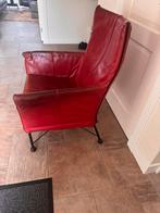 Charly Montis stoel - Rood leer, gebruikt met beschadigingen, Ophalen, Gebruikt, Leer, Rood
