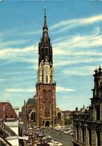 Delft, Markt met Nieuwe Kerk - auto volk terras - 1971 gelop, Ophalen of Verzenden, Voor 1920, Gelopen, Zuid-Holland