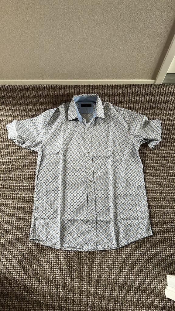 Overhemd korte mouw Maat L, Kleding | Heren, Grote Maten, Ophalen of Verzenden, Zo goed als nieuw, Blauw, Overhemd