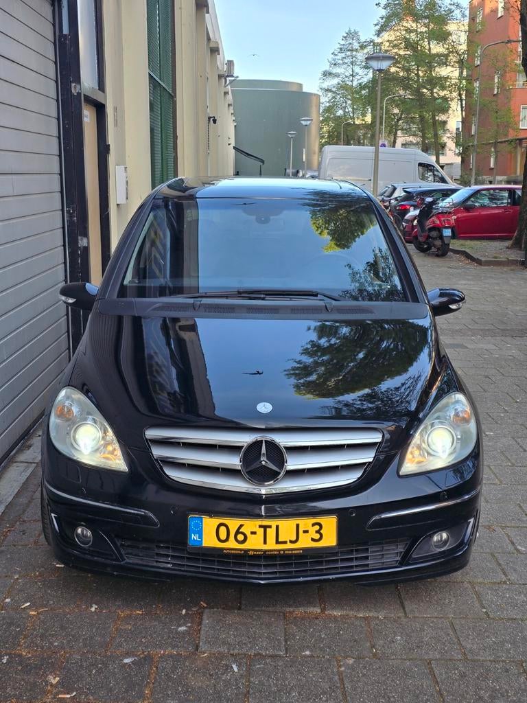 Mercedes-Benz B-Klasse 2.0 B200 Turbo 5DRS CVT 2005 Zwart, Auto's, 4 cilinders, 400 kg, Leder en Stof, Zwart