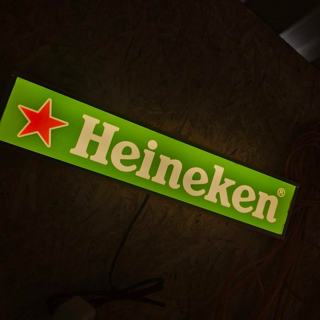 Heineken LED Lichtreclame - Replica 50x10cm, Verzamelen, Merken en Reclamevoorwerpen, Ophalen of Verzenden, Nieuw, Lichtbak of (neon) lamp