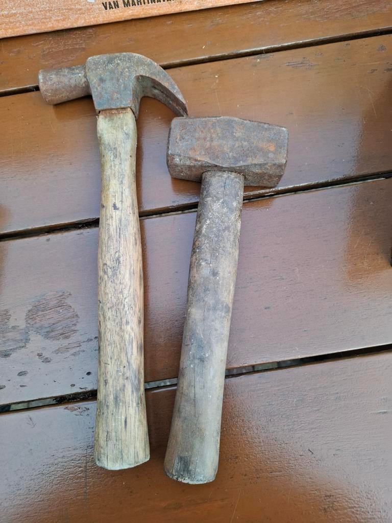 Set van 2 gebruikte hamers (klauwhamer en moker), Ophalen of Verzenden, Gebruikt