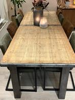 Robuuste eettafel steenschotten met stalen frame, Ophalen, Overige materialen, 200 cm of meer, 50 tot 100 cm