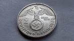 WO2 2 Reichsmark 1939E zilver nazi duitsland. Zeldzaam, Ophalen of Verzenden, Duitsland, Losse munt, Zilver