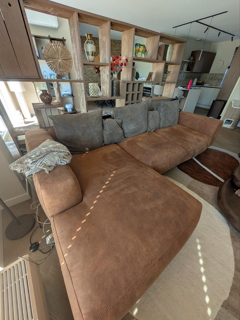 GRATIS: Zitmaxx loungebank van microvezel - 280 cm breed, Huis en Inrichting, Banken | Bankstellen, Ophalen, 250 tot 300 cm, Gebruikt