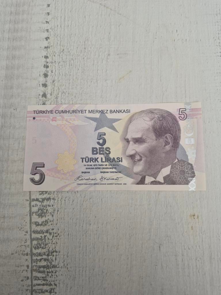 Turkije  5 Lira 2009 - 2024 UNC, Ophalen of Verzenden, Overige landen