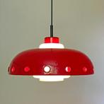 grote vintage Deens LAMP emaille opaalglas MidCentury Design, Huis en Inrichting, Lampen | Hanglampen, Gebruikt, Ophalen of Verzenden