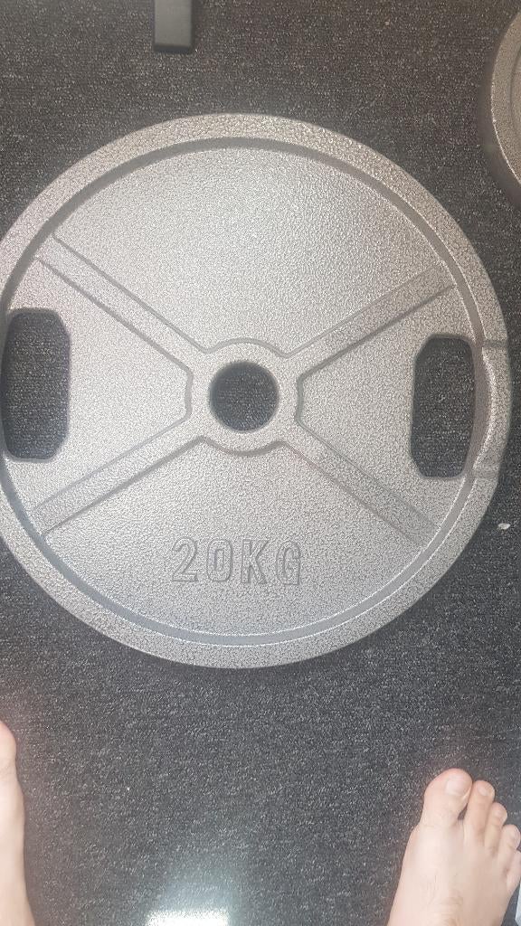 Olympische ijzeren halterschijven, Ophalen, Zo goed als nieuw, Benen, Halterschijven