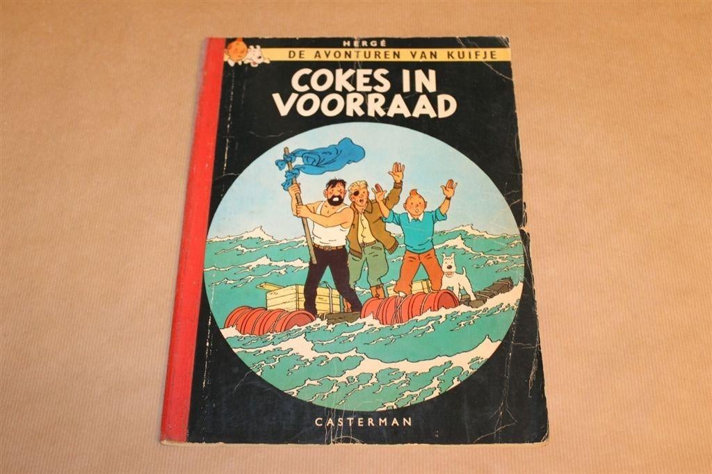 Kuifje - Cokes in voorraad - Oude druk met linnen rug 1965, Boeken, Stripboeken, Eén stripboek, Ophalen of Verzenden, Gelezen