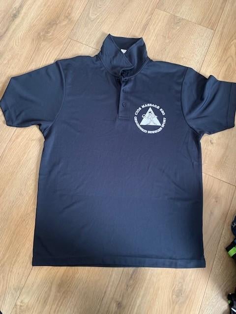 CIOS Haarlem Hoofddorp blauwe polo sportmassage, CIOS Haarlem Hoofddorp, Ophalen of Verzenden, Zo goed als nieuw, Algemeen