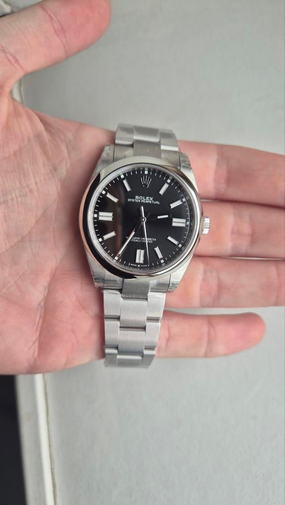 Rolex oyster perpetual 41mm black dial, Sieraden, Tassen en Uiterlijk, Ophalen of Verzenden, Staal, Rolex
