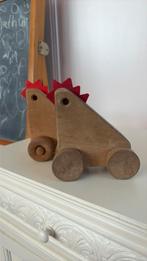 Houten Jukka Speelgoed Kip op Wielen, Ophalen of Verzenden, Gebruikt, Duw- of Trekspeelgoed