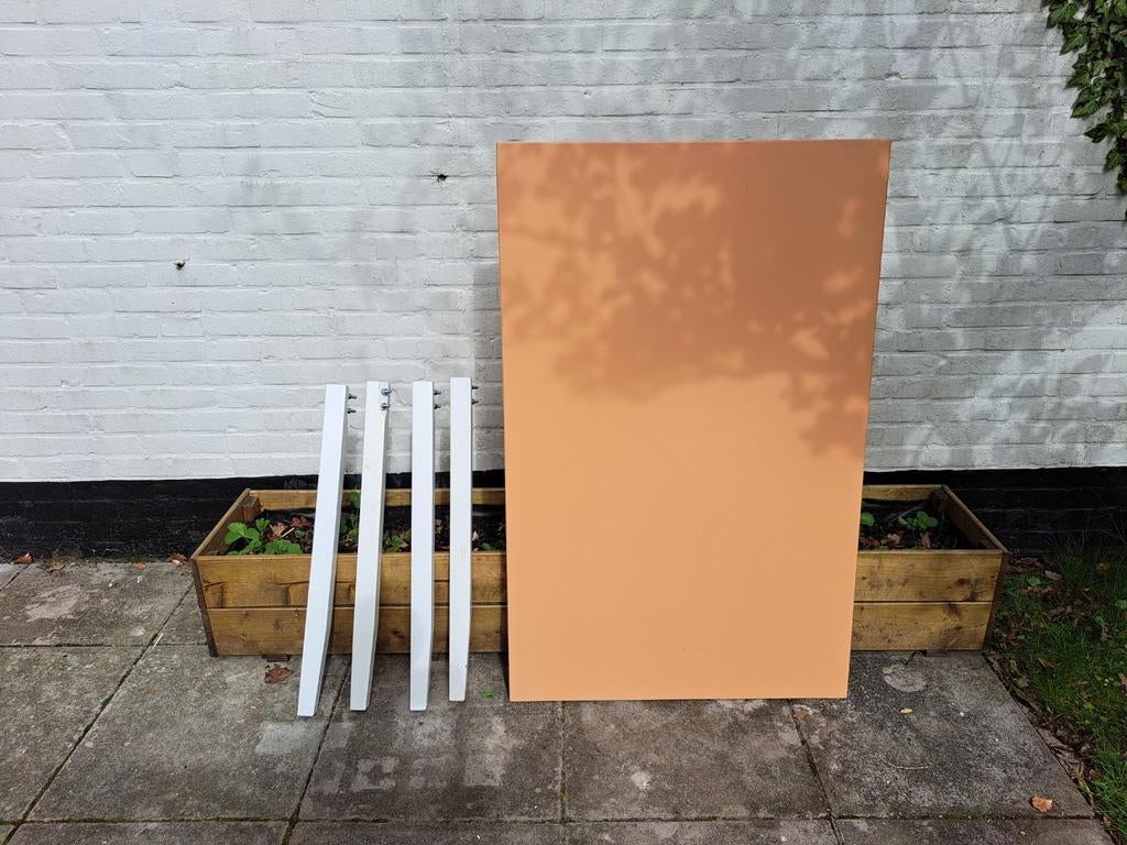 Ikea Lerhamn tafel, zacht oranje, 118x74 cm, Ophalen, Gebruikt, 100 tot 150 cm, 50 tot 100 cm