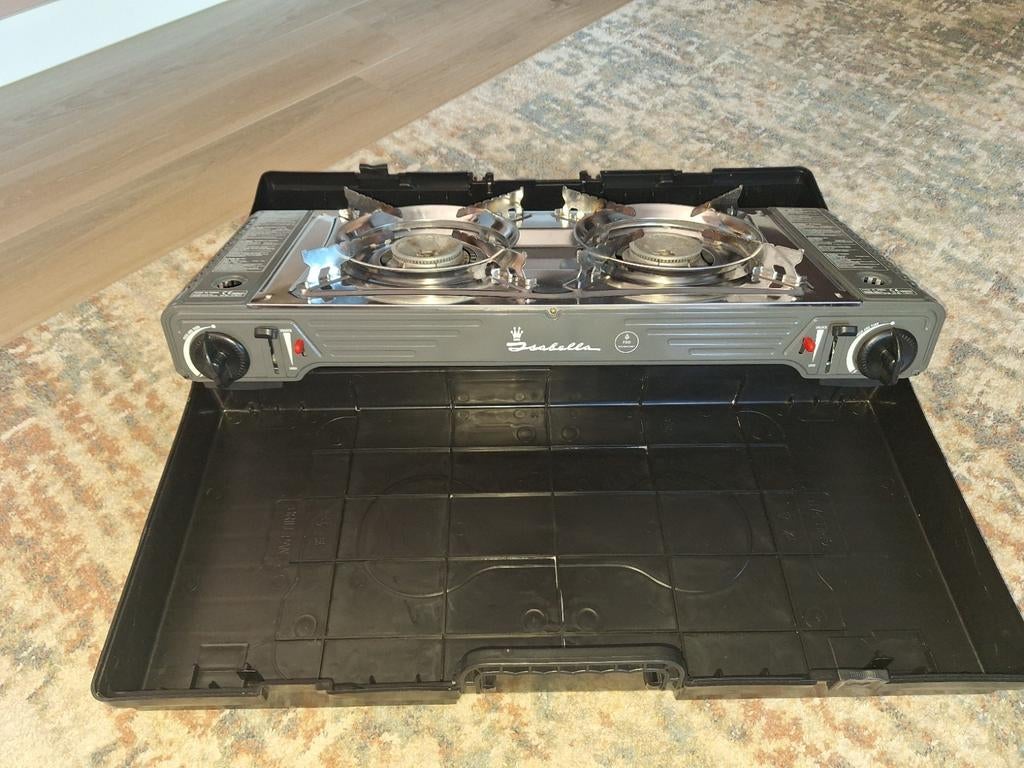 Tweepits camping gasstel / kooktoestel Isabella, Caravans en Kamperen, Ophalen of Verzenden