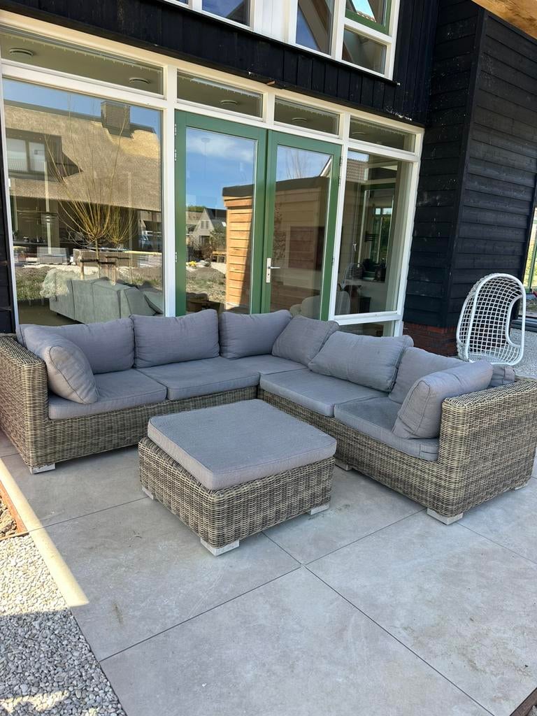 Loungeset rotan wicker intratuin, Tuin en Terras, Ophalen, Gebruikt, Hocker
