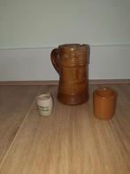 Set van 3 steengoed bierpullen: 17e-eeuwse en recente, Ophalen of Verzenden