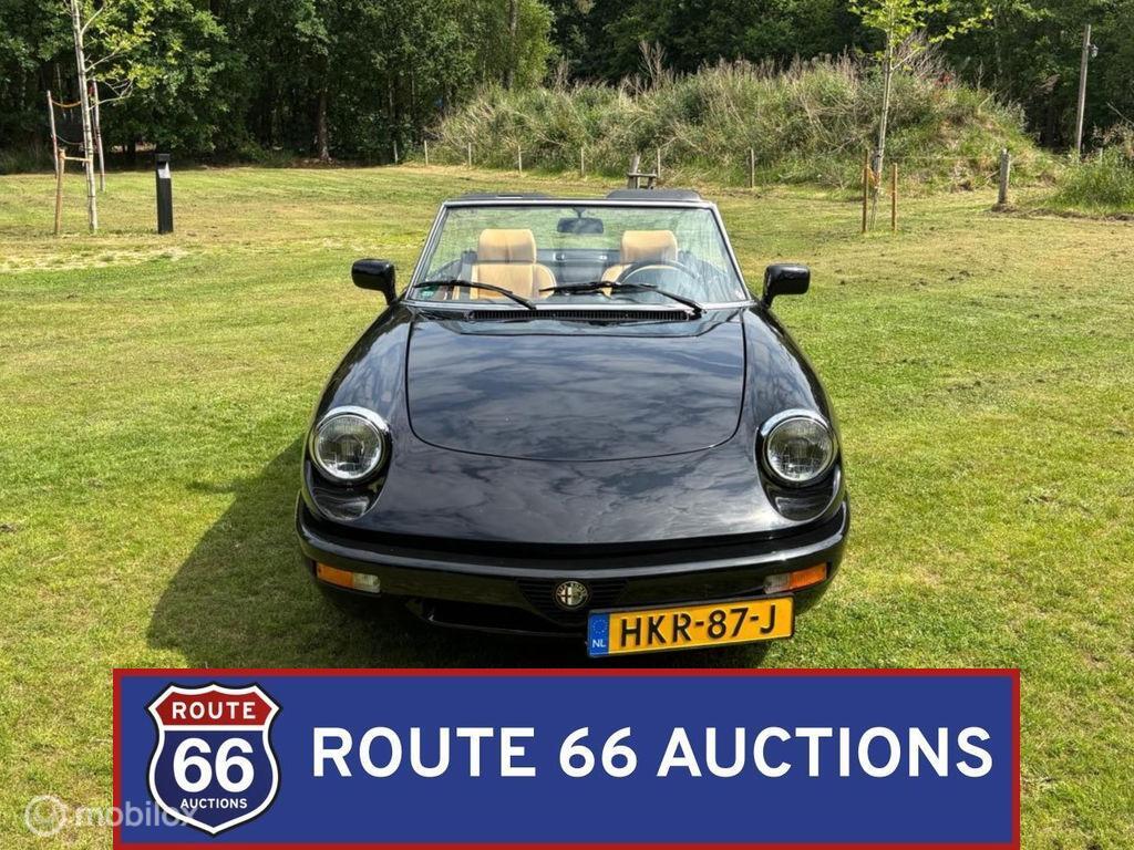Alfa Romeo Spider | 1991 | Route 66 Auctions, Auto's, Overige carrosserieën, Zwart, Bedrijf, Handgeschakeld