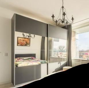 Mooie Kledingkast - Antraciet met spiegel - 226cm breed., Ophalen, Zo goed als nieuw, 50 tot 75 cm, 200 cm of meer