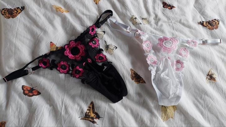 Twee elegante heren strings, Kleding | Dames, Ondergoed en Lingerie, String, Zwart, Verzenden