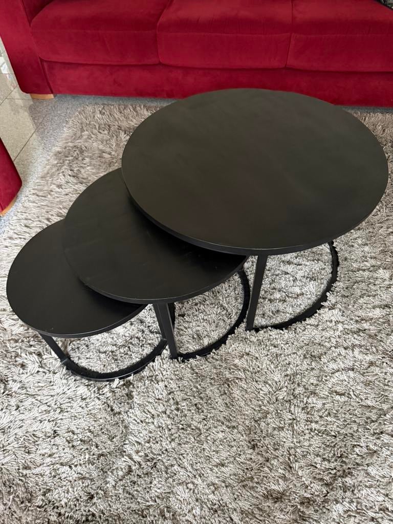 3 nieuwe ronde salontafels, 50 tot 100 cm, Rond, Ophalen of Verzenden, Zo goed als nieuw