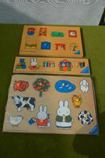 3 houten Dick Bruna/ Nijntje puzzels 1977+ 2005 Ravensburger, 2 tot 4 jaar, Gebruikt, Ophalen of Verzenden, Van hout