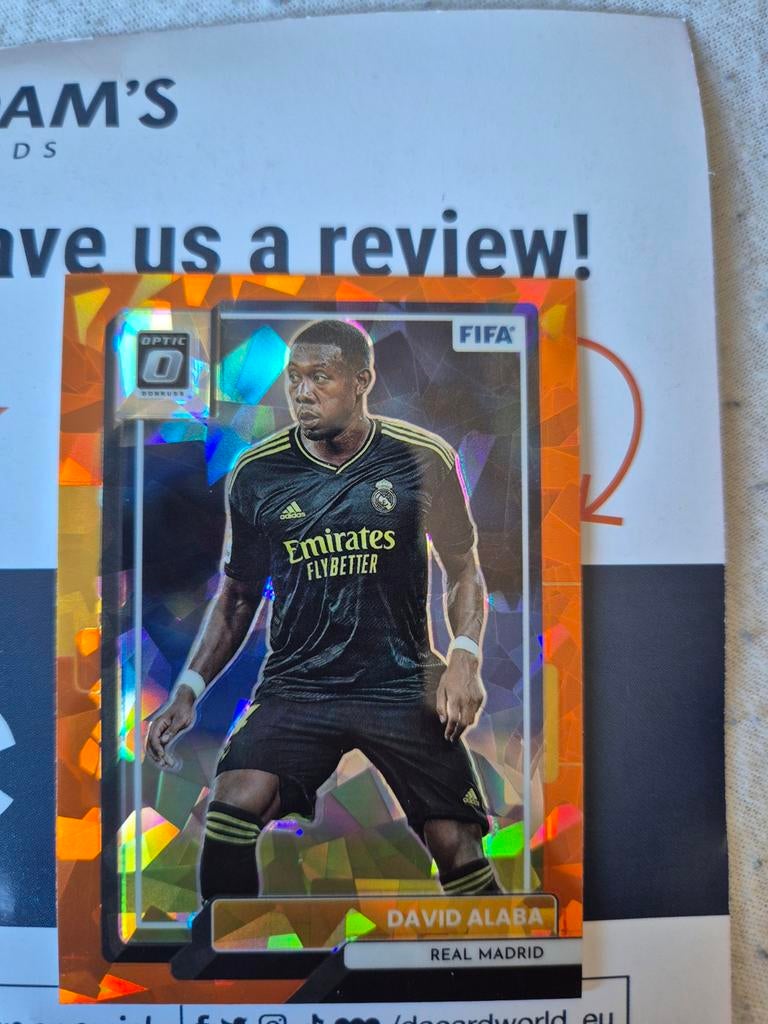 David Alaba - Panini Donruss Optic Prizm kaart, Ophalen of Verzenden, Zo goed als nieuw, Buitenlandse clubs, Spelerskaart