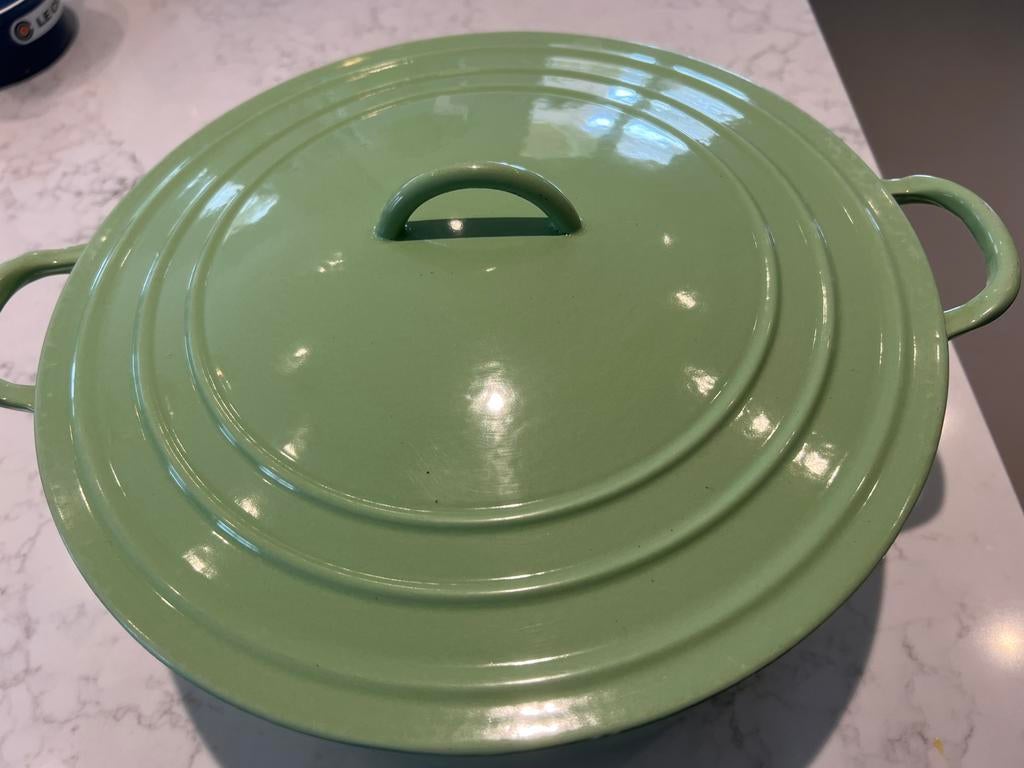Heel Zeldaam: Le Creuset braadpan 32 cm Vintage Florentine, Huis en Inrichting, Gietijzer, Ophalen of Verzenden, Zo goed als nieuw