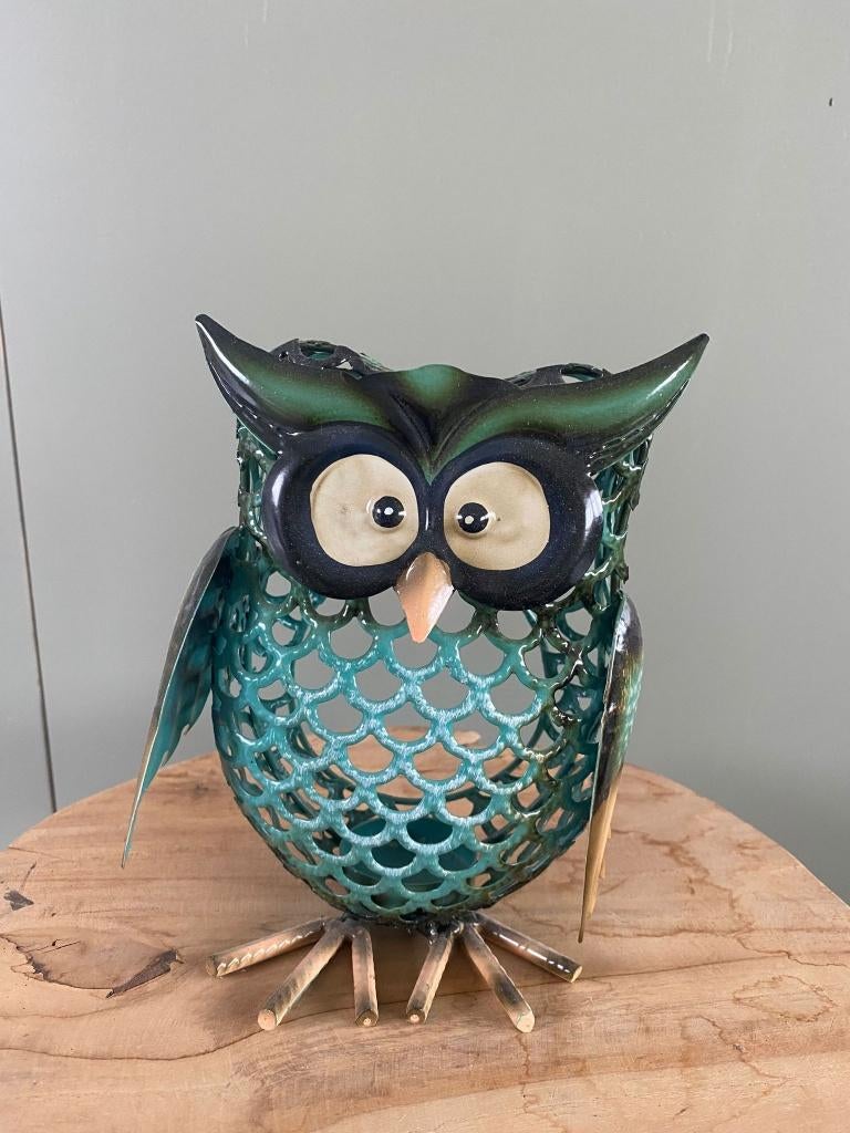 Theelichthouder uil, Ophalen of Verzenden, Zo goed als nieuw, Overige materialen, Minder dan 25 cm