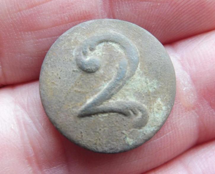 Uniformknoop 2e regiment Bataafse Republiek  1799?, Verzamelen, Militaria | Algemeen, Landmacht, Hulzen of Bodemvondsten, Nederland