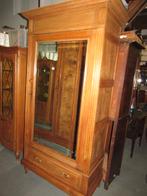 antieke eiken linnenkast met spiegeldeur hang leg 375,00, Ophalen of Verzenden