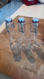 3 mini glazen beugelflesjes, Glas of Glazen, Ophalen of Verzenden, Overige stijlen, Glas