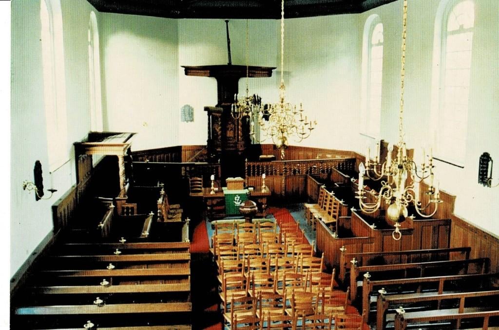 Langweer, interieur Kerk, Ophalen of Verzenden, Ongelopen, Friesland