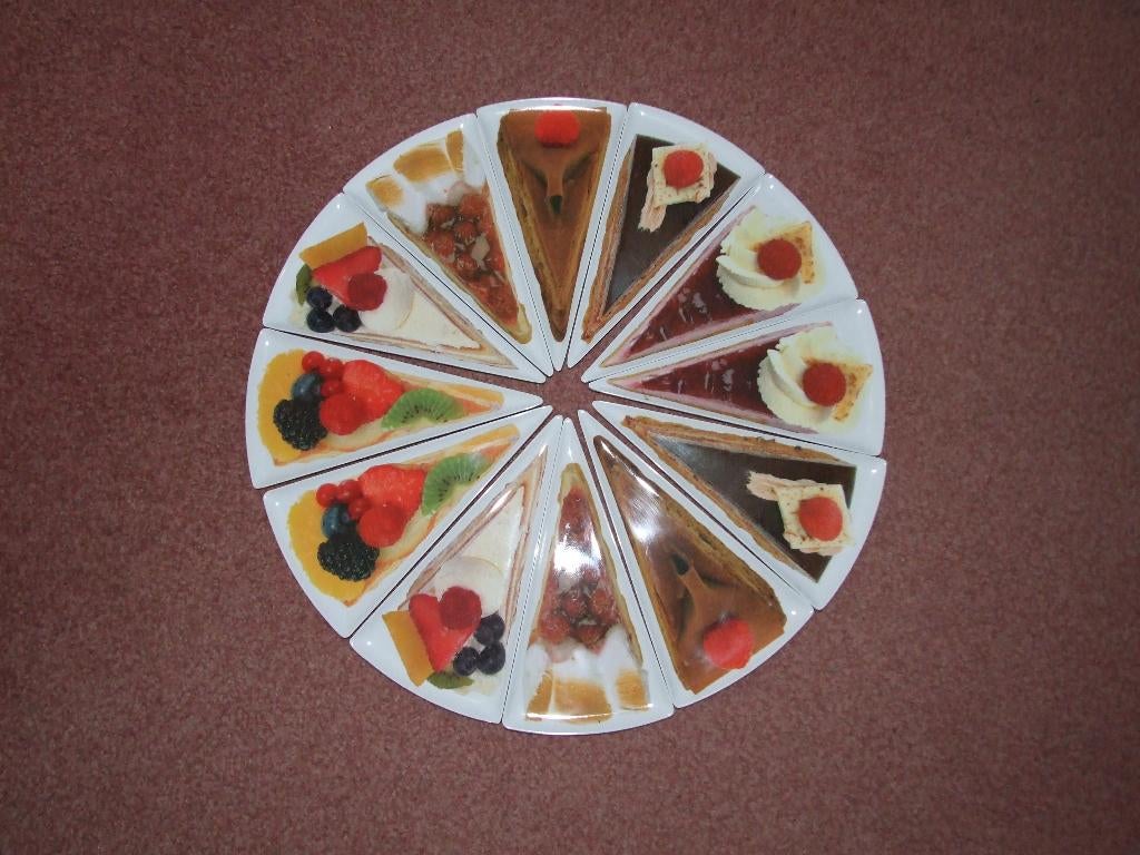 12 stuks nieuwe melamine vlaaibordjes, Overige materialen, Nieuw, Ophalen of Verzenden, Bord(en)