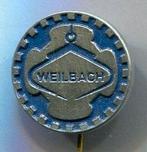 Machinefabriek Weilbach zilverkleurig speldje ( H_038 ), Verzamelen, Verzenden, Nieuw, Transport, Speldje of Pin