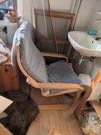 Ikea Poäng fauteuil met lichtblauw kussen, Huis en Inrichting, Ophalen, Gebruikt, 75 tot 100 cm, 50 tot 75 cm