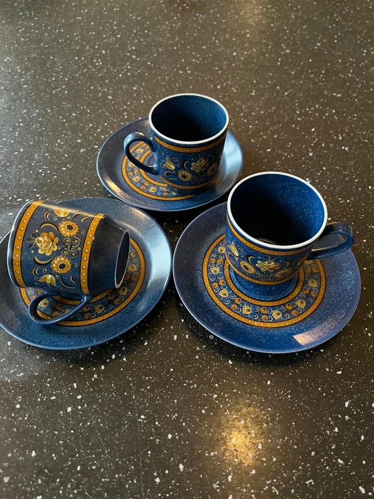 Charmante set van 3 espresso kopjes en schotels, Winterling, Ophalen of Verzenden