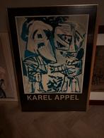 Ingelijste Karel Appel poster, Gebruikt, Oorspronkelijke maker, Ophalen of Verzenden, Foto of Poster