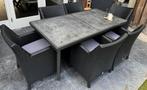 Tuinset 6 stoelen incl tafel, Ophalen, Kunststof, Gebruikt, 6 zitplaatsen
