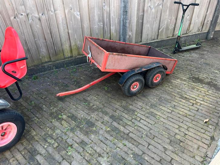 Berg skelter 2 persoons met aanhanger, Kinderen en Baby's, Speelgoed | Buiten | Voertuigen en Loopfietsen, Gebruikt, Trapvoertuig