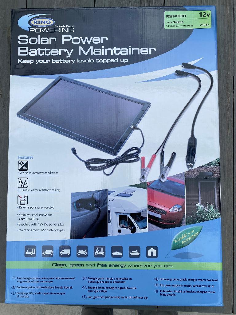 Solar ring acculader zonnepaneel druppellader 12V 6.0 Watt, Auto-onderdelen, Accu's en Toebehoren, Ophalen, Nieuw