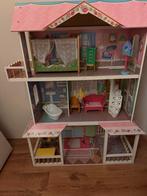 Groot houten poppenhuis met meubels KidKraft, Ophalen of Verzenden, Gebruikt, Poppenhuis