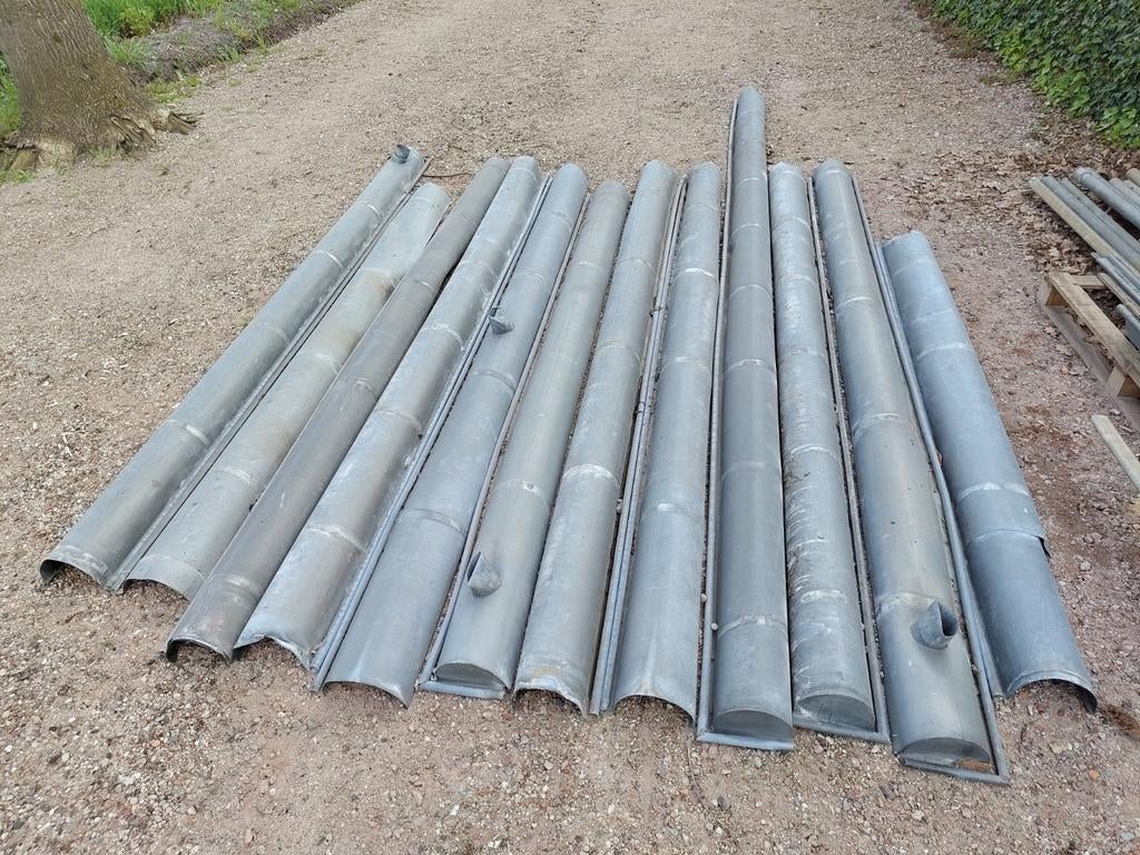 35 meter zinken dakgoot, Ophalen, Gebruikt, Overige metalen