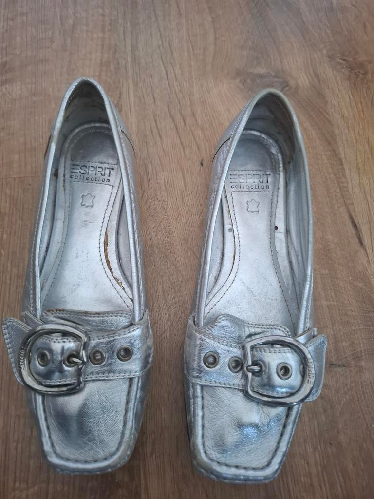 Esprit Collection zilverkleurige instappers, maat 39, Overige kleuren, Verzenden, Instappers, Zo goed als nieuw