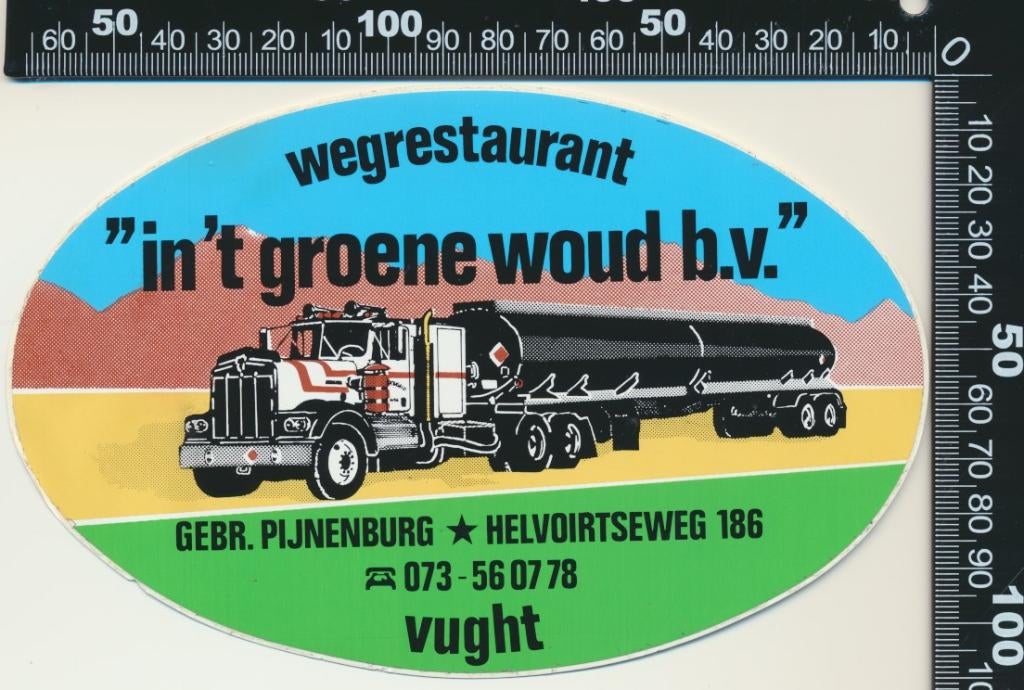 Sticker: Wegrestaurant In het Groene Woud - Vught, Verzamelen, Ophalen of Verzenden, Zo goed als nieuw, Bedrijf of Vereniging