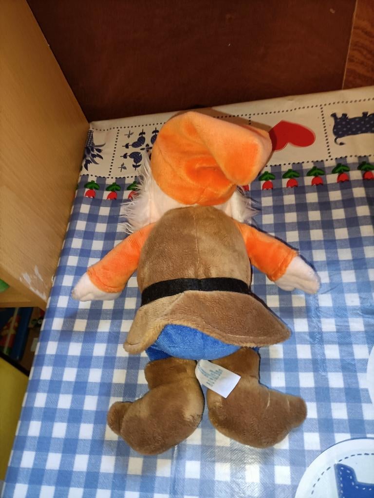 Dwerg Happy knuffel van Sneeuwwitje en de 7 dwergen, Ophalen of Verzenden, Zo goed als nieuw, Overige typen