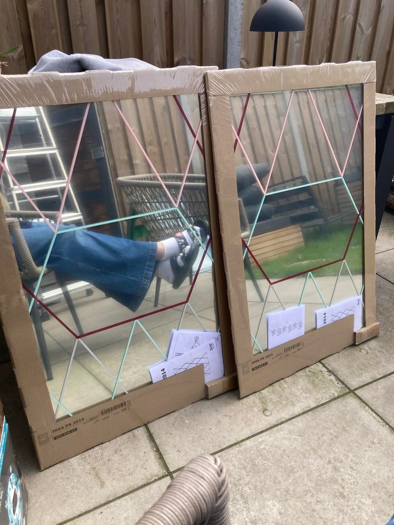 Twee IKEA PS 2014 spiegels, Ophalen, Nieuw, Minder dan 100 cm, Rechthoekig