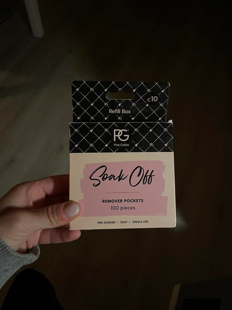 Pink Gellac Soak Off Remover Pockets 100 stuks, Nieuw, Ophalen of Verzenden, Toebehoren, Handen en Nagels