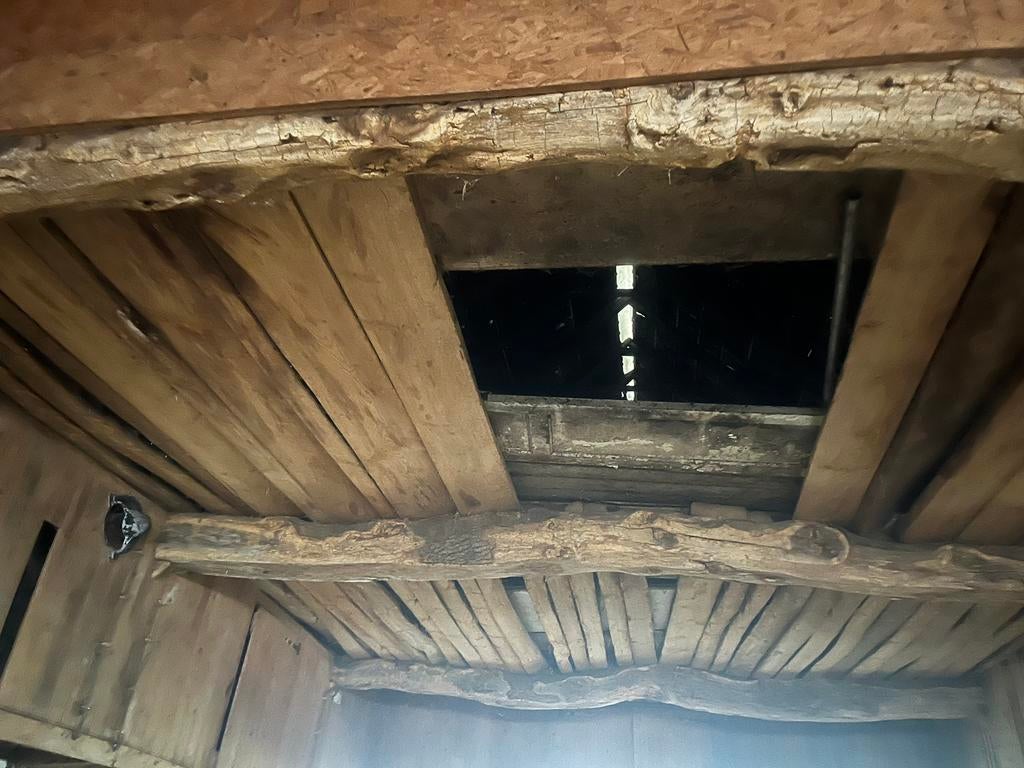 Oud eiken balken, Doe-het-zelf en Verbouw, Minder dan 25 mm, Eiken, Ophalen of Verzenden, Zo goed als nieuw